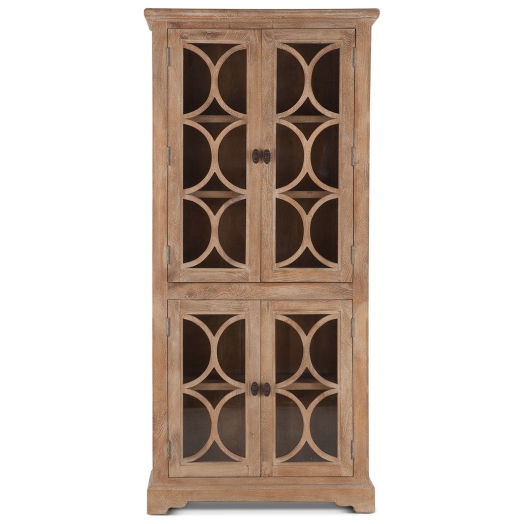 BeGlobal San Rafael 563925168 Tall Solid Wood Glass Cabinet